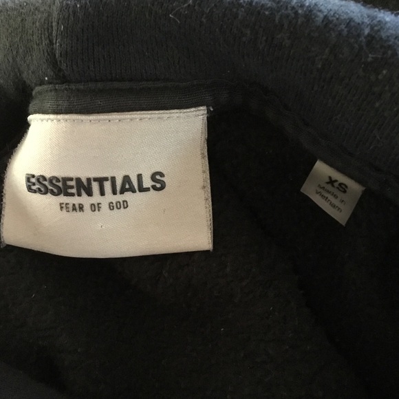 ESSENTIALS Fear of God Black Hooded Sweatshirt - Picture 9 of 11
